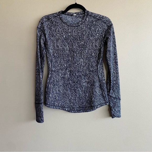 Lululemon Extra Mile Long Sleeve Running Luon Suited Jacquard Black White Size 2 - Picture 2 of 7